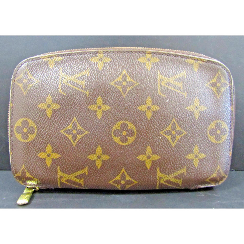 Louis Vuitton Monogram Long Wallet Zippy Organizer Coated Canvas Brown
